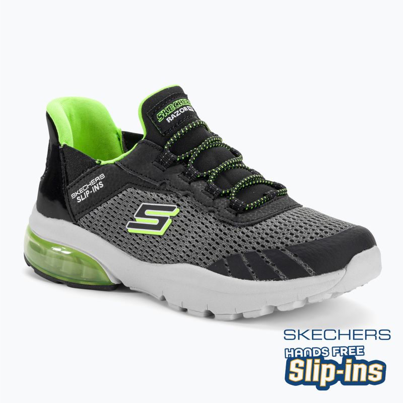 SKECHERS Slip-ins Razor Air Hyper-Brisk gyermek tornacipő szén/fekete színben