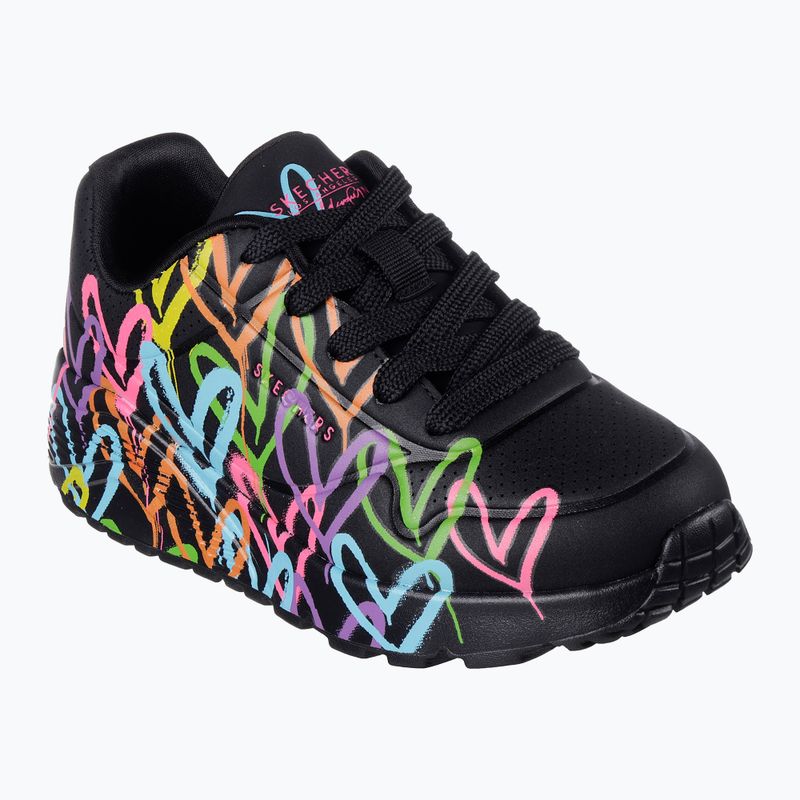 Gyerekcipő SKECHERS JGoldcrown Uno Lite Spread The Love black/multicolor 8