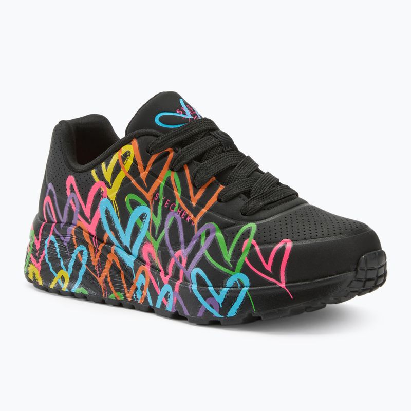 Gyerekcipő SKECHERS JGoldcrown Uno Lite Spread The Love black/multicolor