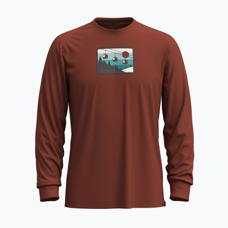 Férfi hosszú ujjú felső Smartwool Gondola Ride Graphic pecan brown