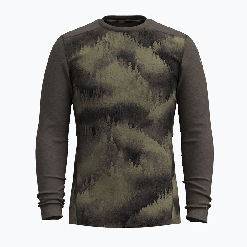 Férfi Smartwool Merino 250 Baselayer Crew dobozos thermo hosszú ujjú északi erdő ködös fenyők 3