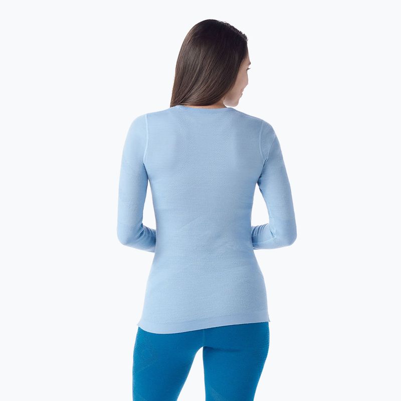 Női termoaktív pulóver Smartwool Intraknit Thermal Merino Baselayer Crew serene blue/white 2