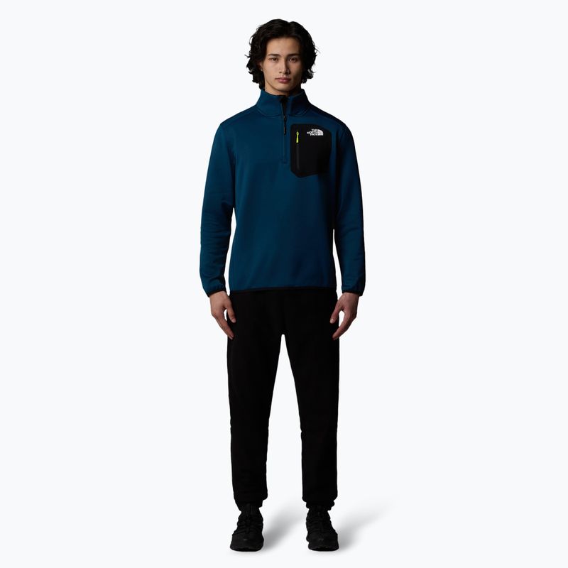 Férfi The North Face Crest 1/4 Zip midnight petrol/fekete pulóver 2