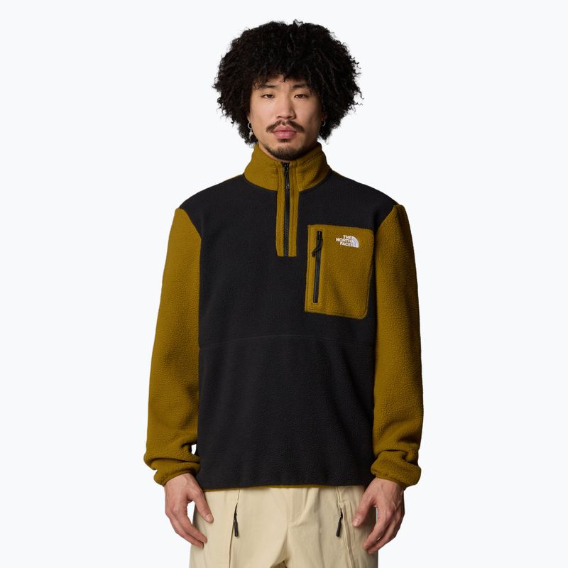 Férfi The North Face Yumiori 1/4 Zip fekete/ mohazöld melegítőfelső