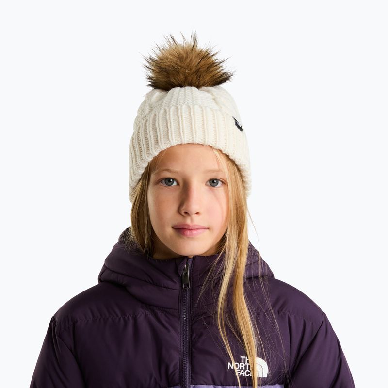 Gyerek téli sapka The North Face Oh Mega Fur Pom Beanie white Dune 3