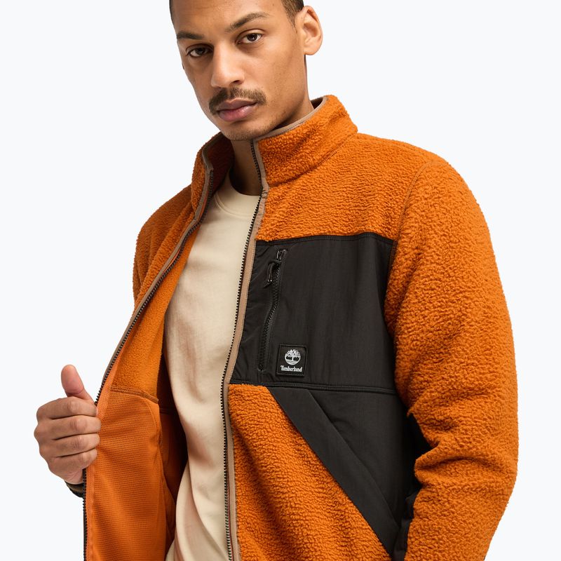 Férfi pulóver Timberland Sherpa Mix Media Fleece umber 5