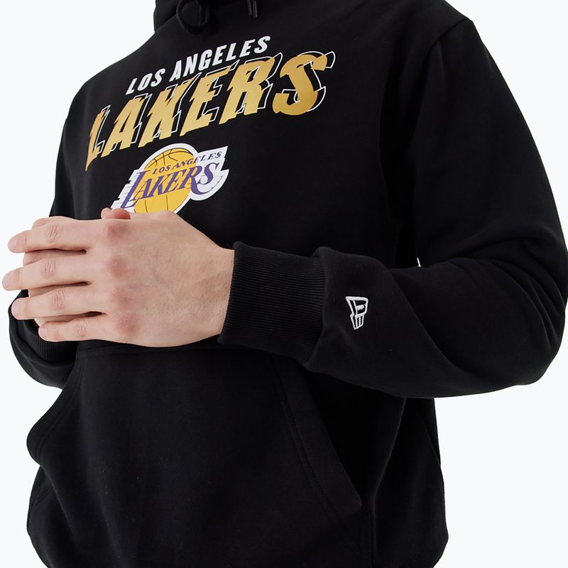 Férfi New Era Team Script OS Hoody Los Angeles Lakers melegítőfelső fekete 5