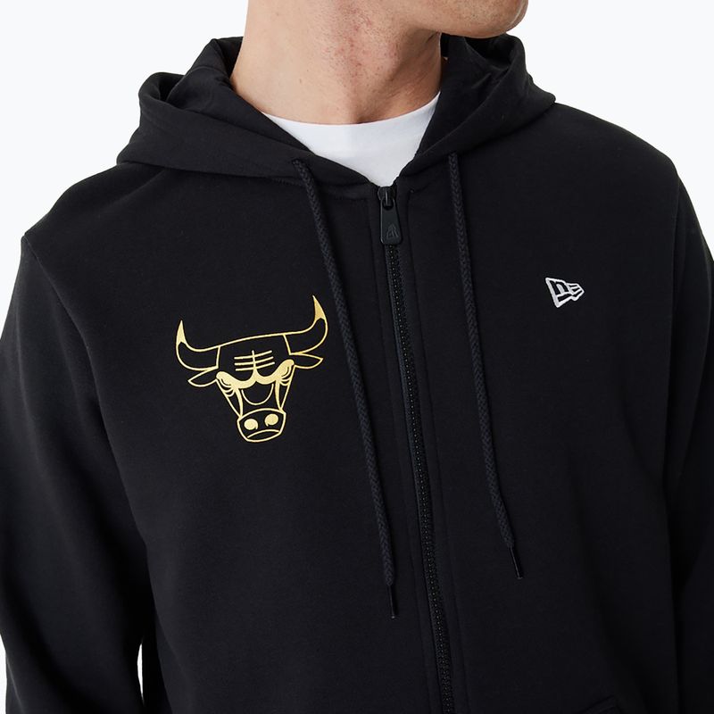 Férfi New Era Team Script FZ Hoody Chicago Bulls melegítőfelső fekete 4