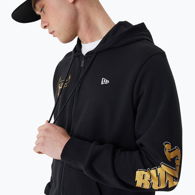 Férfi New Era Team Script FZ Hoody Chicago Bulls melegítőfelső fekete 6