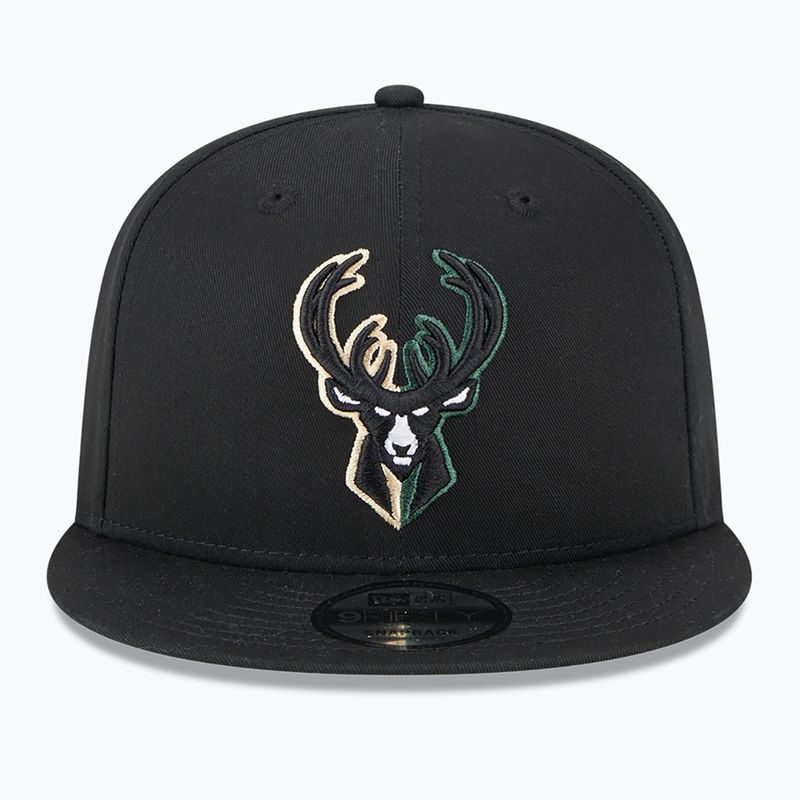 Sapka New Era Split Logo 9Fifty Milwaukee Bucks black 3