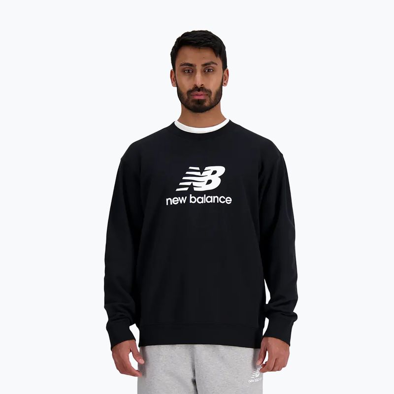 Férfi melegítőfelső New Balance Stacked Logo French Terry Crew black