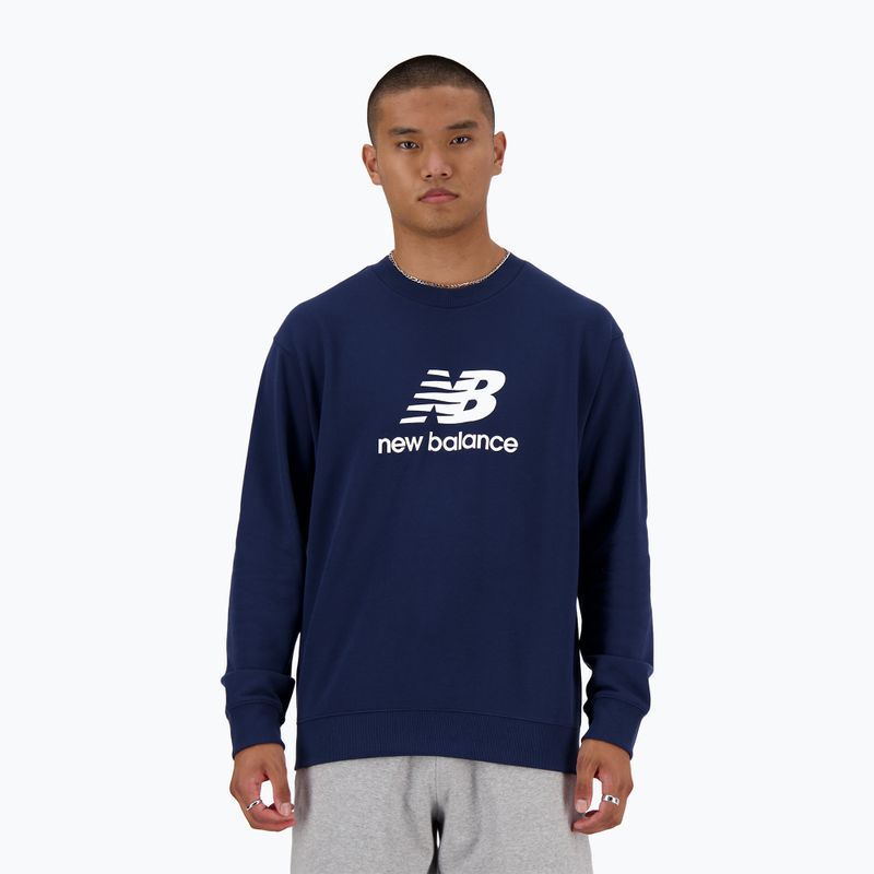 Férfi melegítőfelső New Balance Stacked Logo French Terry Crew nb navy