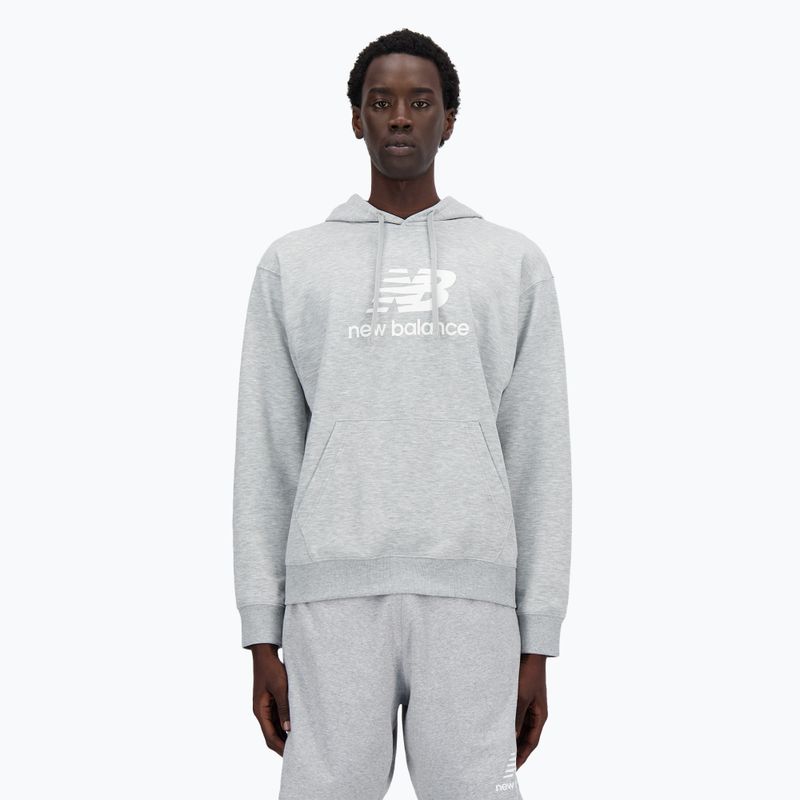 Férfi melegítőfelső New Balance Stacked Logo French Terry Hoodie athletic grey