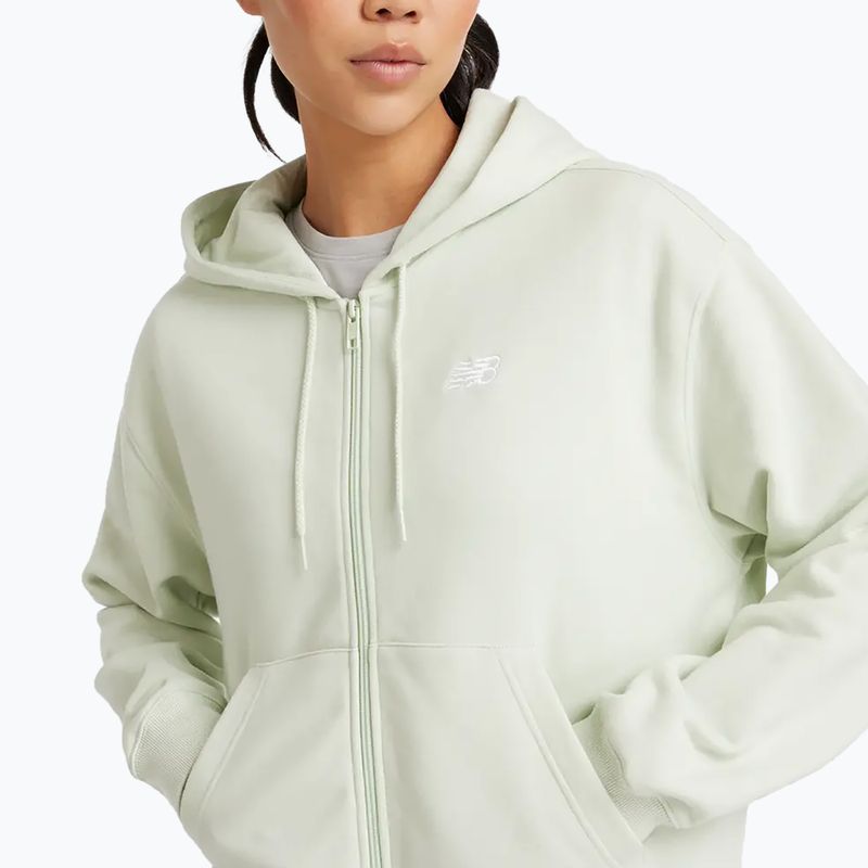 Női New Balance French Terry Full Zip melegítőfelső természetes menta 4