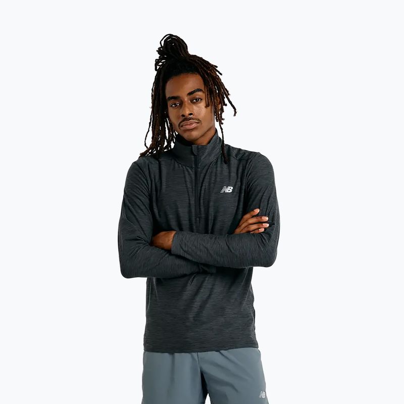 Férfi futó pulóver New Balance Space Dye 1/4 Zip black