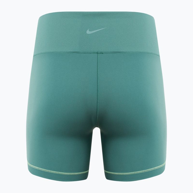 Női Nike One Rib High-Waisted 5" Biker rövidnadrág bicoastal/fehér 2