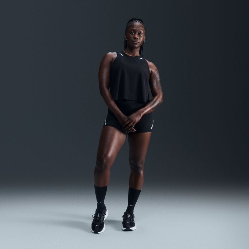 Női futópóló Nike AeroSwift Dri-Fit ADV Cropped Tank Top black/white 8