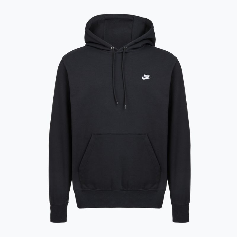 Férfi Nike Club French Terry pulóver kapucnis pulóver fekete/fekete/fehér 8
