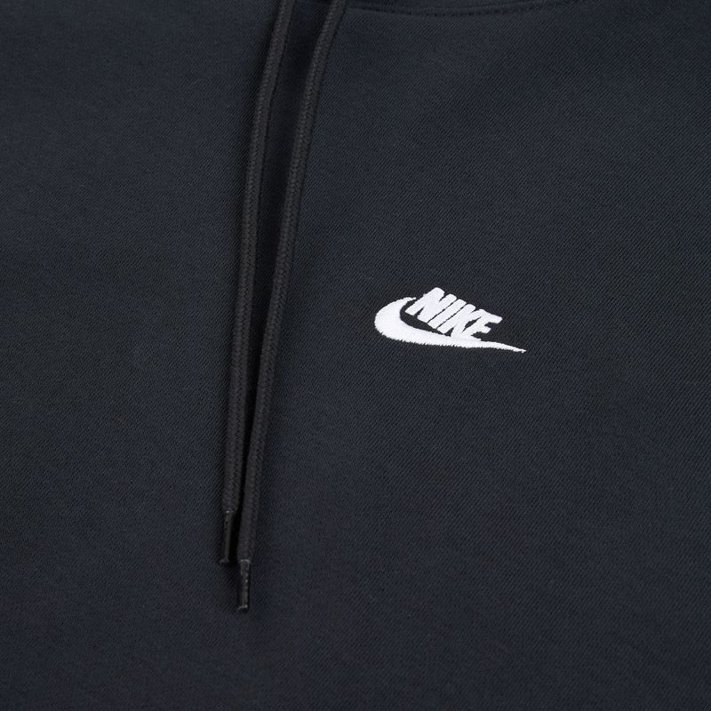 Férfi Nike Club French Terry pulóver kapucnis pulóver fekete/fekete/fehér 10