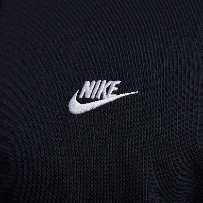 Férfi Nike Club French Terry pulóver kapucnis pulóver fekete/fekete/fehér 6