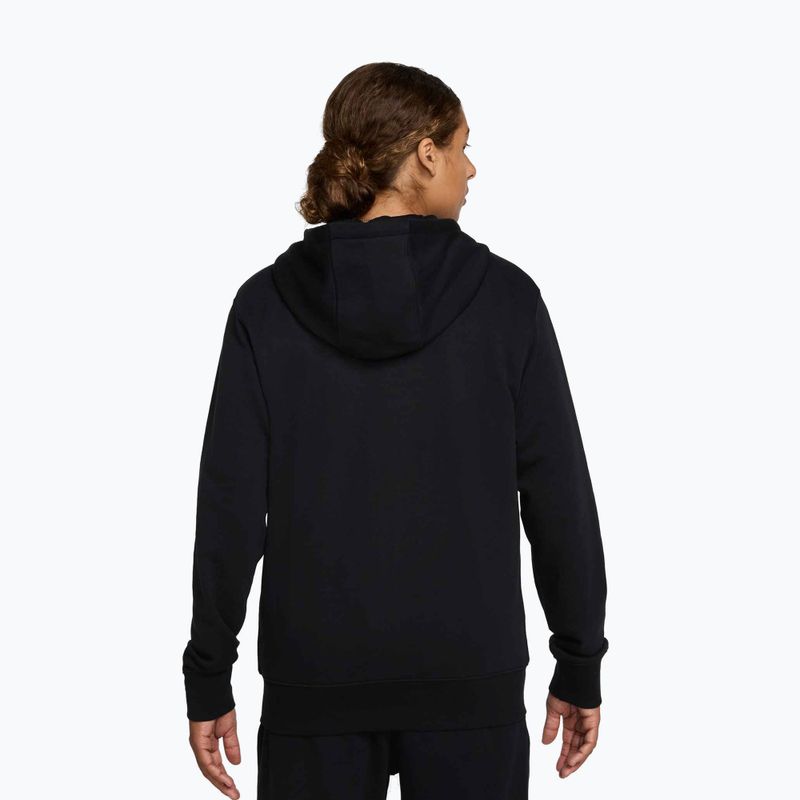 Férfi cipzáras kapucnis pulóver Nike Club FZ Hoodie black/black/white 3