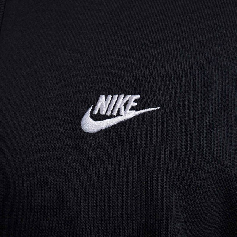 Férfi Nike Club French Terry pulóver kapucnis pulóver fekete/fekete/fehér 7