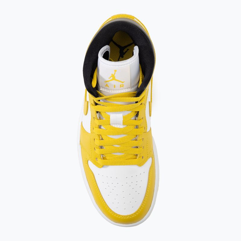 Nike Air Jordan 1 Mid női cipő fehér/fekete/vivid sulfur 5