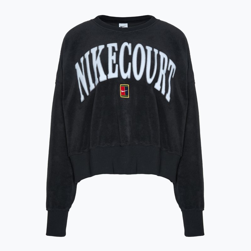 Női tenisz pulóver Nike Court Heritage OOS fekete / fekete / lapos ón / fehér