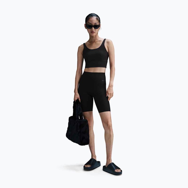 Nike Zenvy Rib Light Support Longline edzőmelltartó fekete/fekete
