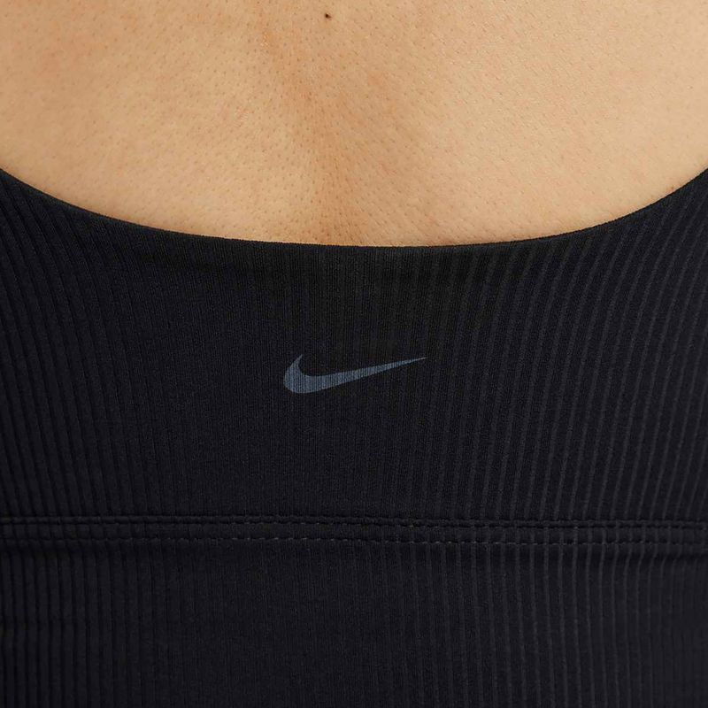 Nike Zenvy Rib Light Support Longline edzőmelltartó fekete/fekete 7
