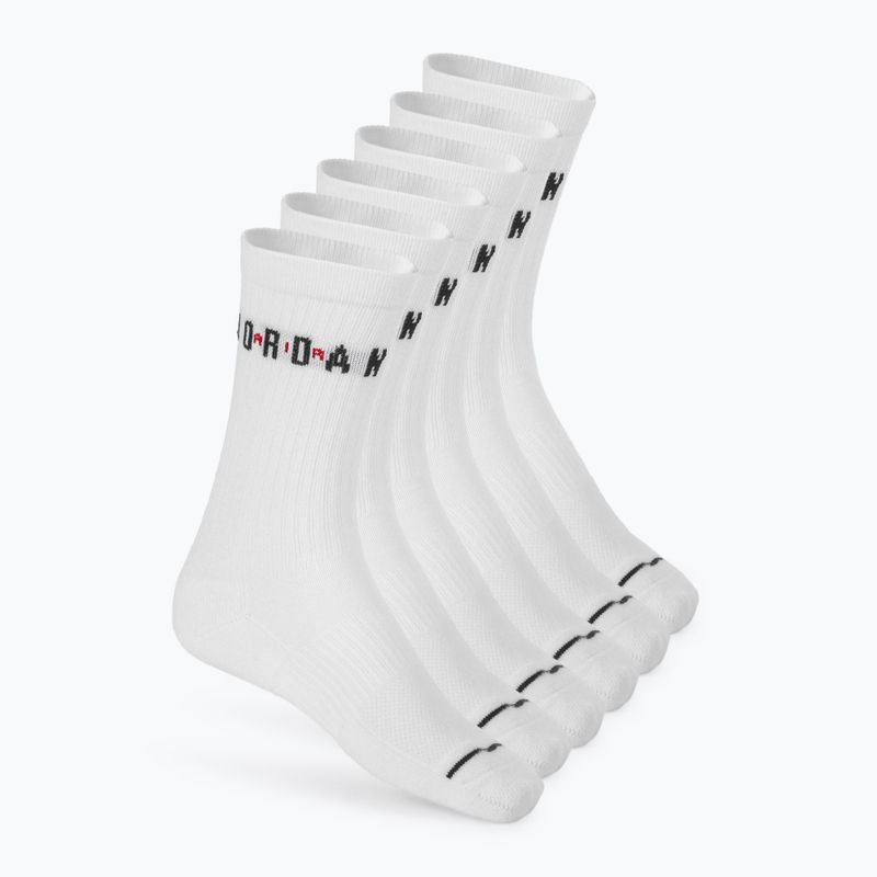 Zokni Jordan Everyday Crew 6 pairs white/gym red/black