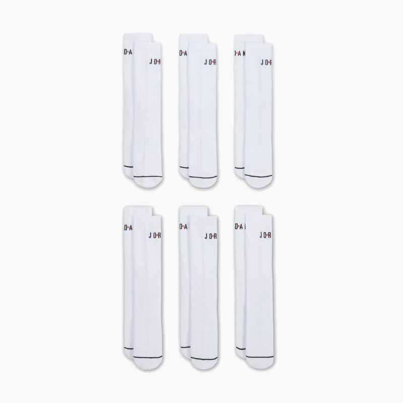 Zokni Nike Jordan Everyday Crew 6 pár white/gym red/black