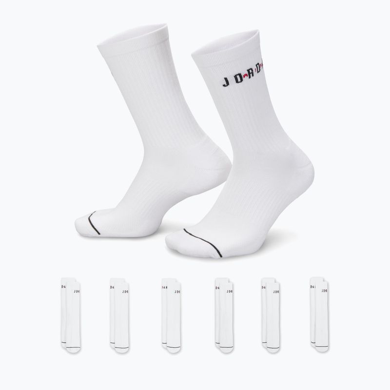 Zokni Jordan Everyday Crew 6 pairs white/gym red/black 8