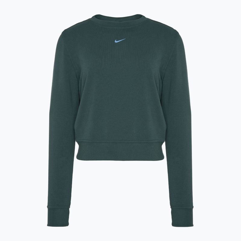 Nike Dri-FIT One Crew Neck francia frottír női pulóver vintage zöld/ fekete