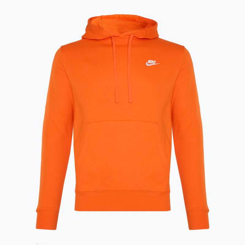 Férfi Nike Sportswear Club Fleece kapucnis pulóver biztonsági narancssárga/ biztonsági narancssárga/ fehér