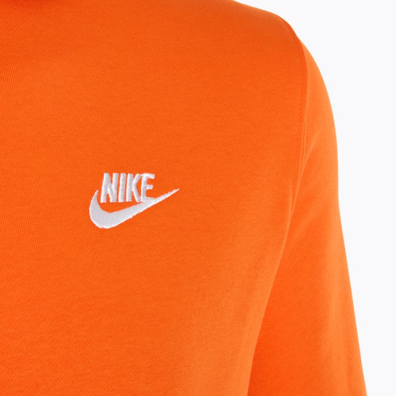 Férfi Nike Sportswear Club Fleece kapucnis pulóver biztonsági narancssárga/ biztonsági narancssárga/ fehér 3