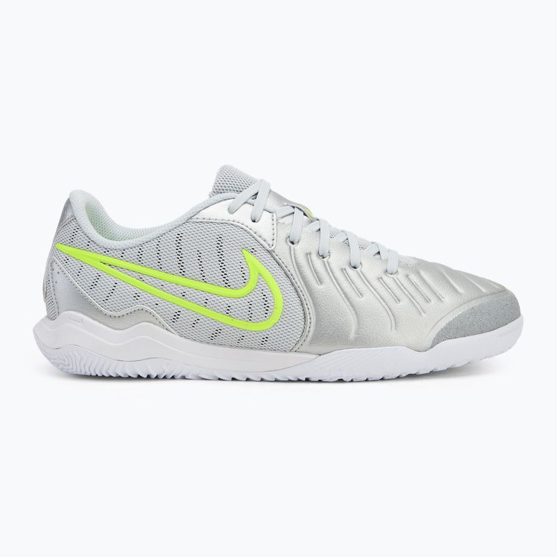 Férfi futballcipő Nike Tiempo Legend 10 Academy IC metál ezüst/fehér/volt 2