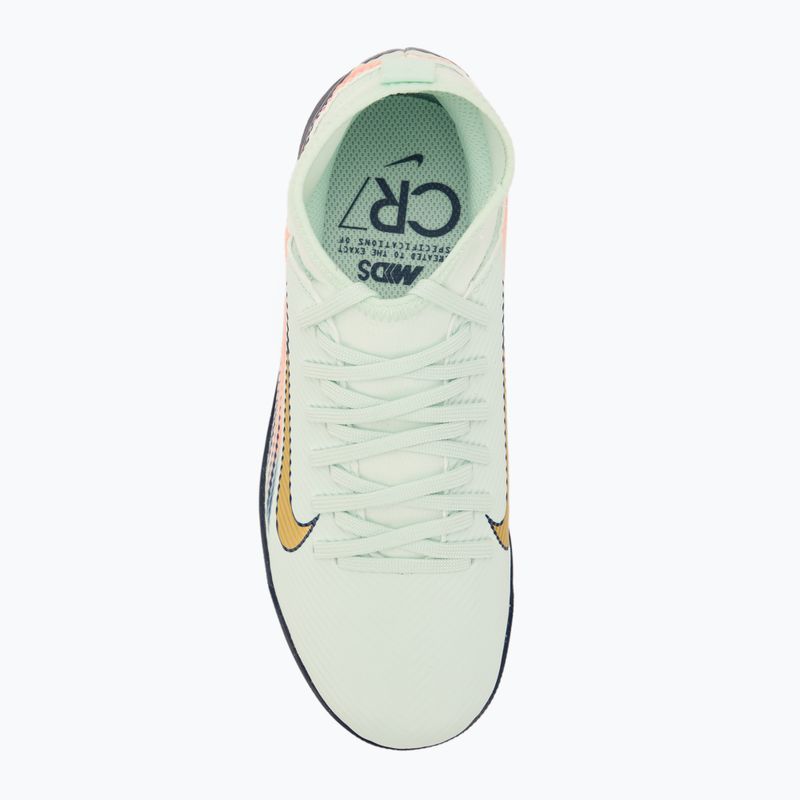 Nike Superfly 10 Club Mercurial Dream Speed TF Jr gyermek labdarúgócipő alig zöld/bíbor pulzus/metál arany érme 5