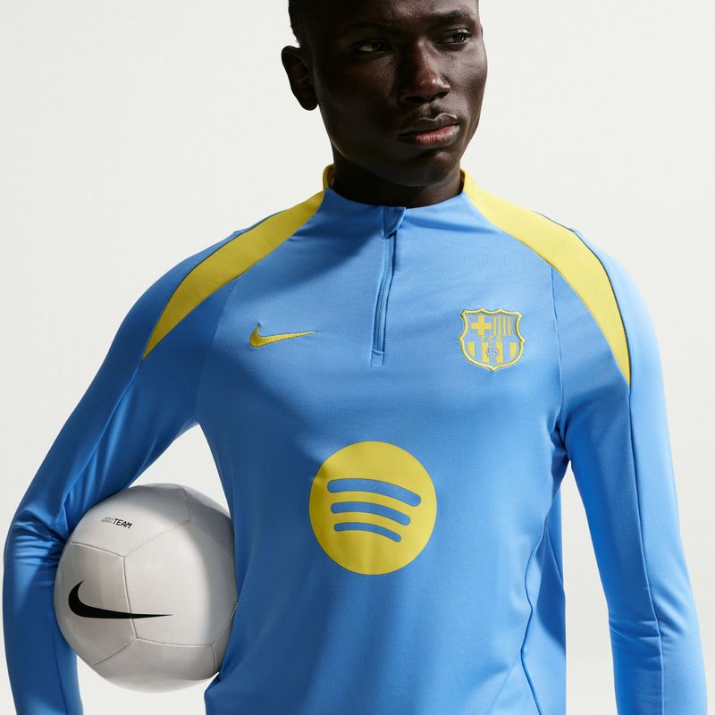 Férfi hosszú ujjú futball edzőfelső Nike FC Barcelona Strike Fourth Knit Drill Top university blue/opti yellow 6