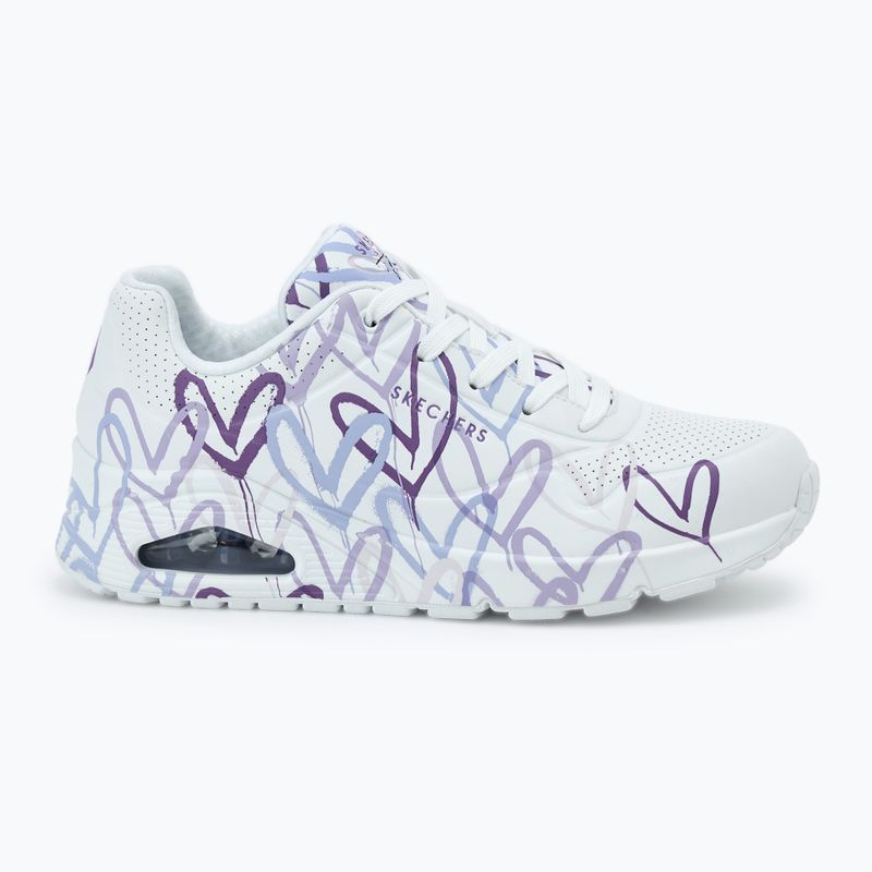 SKECHERS női cipő JGoldcrown Uno Spread The Love fehér/világos lila 2