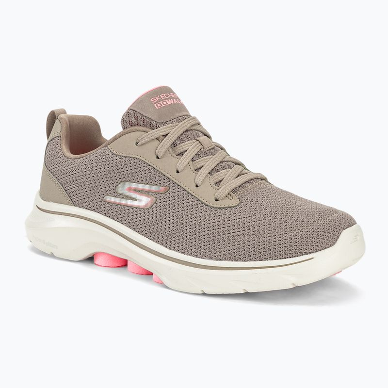 Női SKECHERS Go Walk 7 Clear Path taupe/rózsaszín cipő
