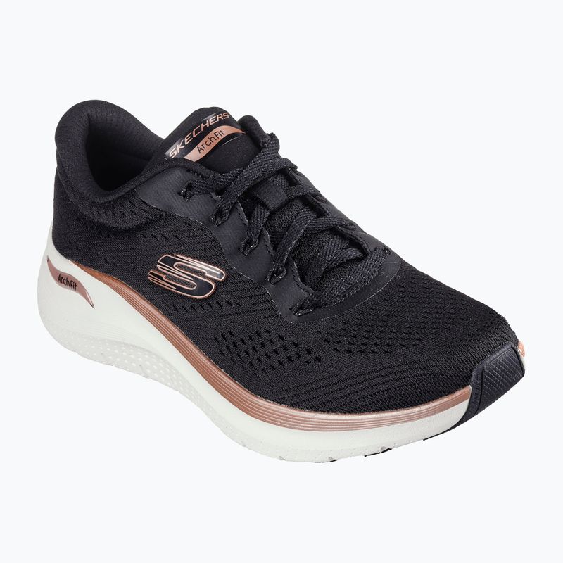 SKECHERS női cipő Arch Fit 2.0 Glow The Distance fekete/rózsaarany