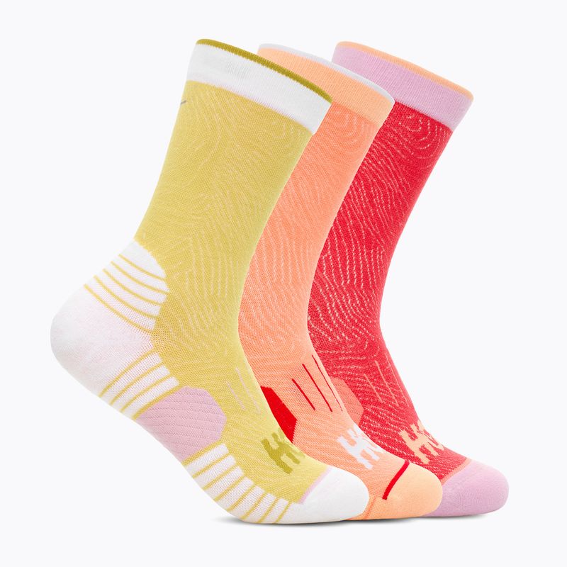 Futózokni HOKA Crew Run Sock 3 db cerise/papaya/aura