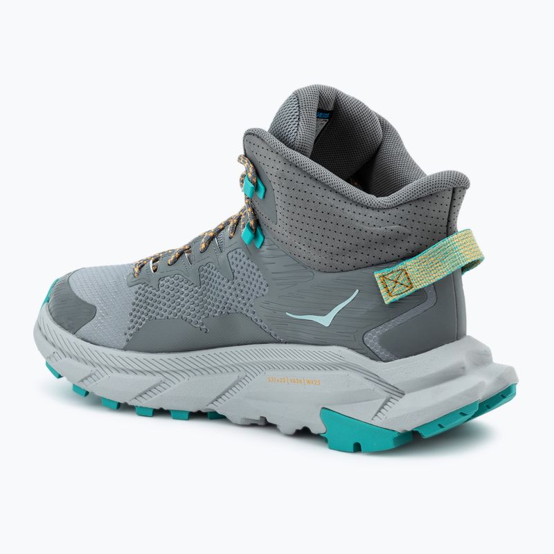 Férfi túrabakancs HOKA Trail Code GTX galaktikus szürke/elektromos aqua 3