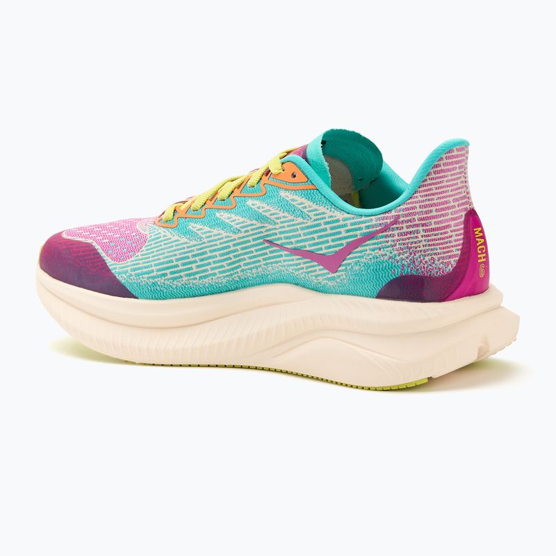 HOKA Mach 6 fukszia/elektromos aqua gyerek futócipő 3