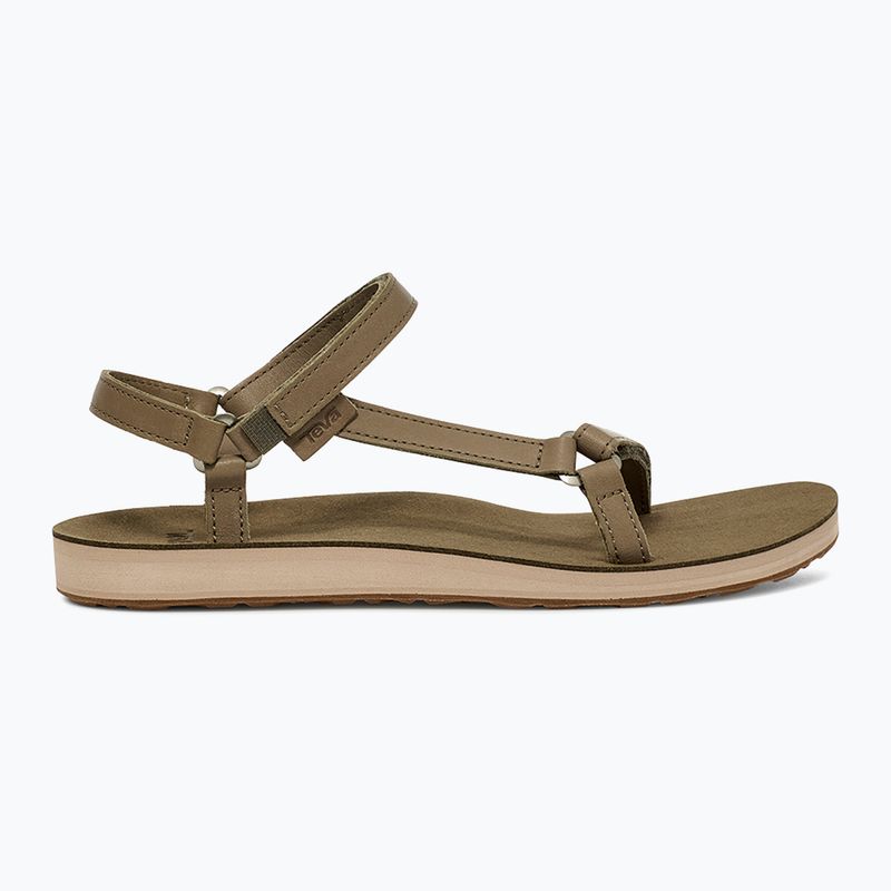 Női Teva Original Universal Slim Lea égett olajzöld szandálok 8