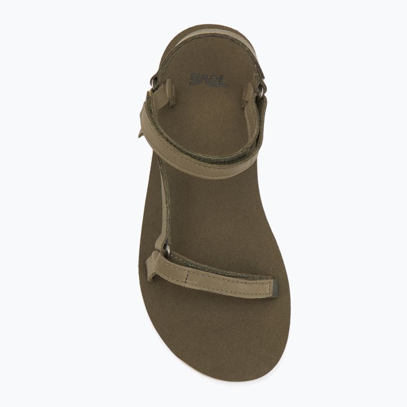Női Teva Original Universal Slim Lea égett olajzöld szandálok 5