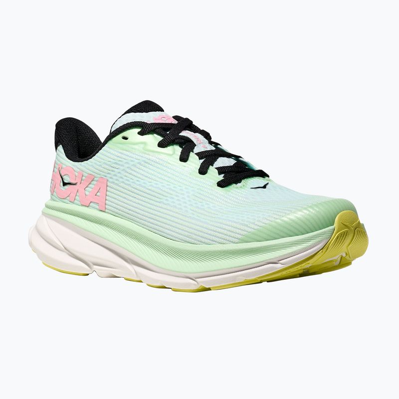 HOKA Clifton 9 menta fluorit/hóolvadék gyermek futócipő
