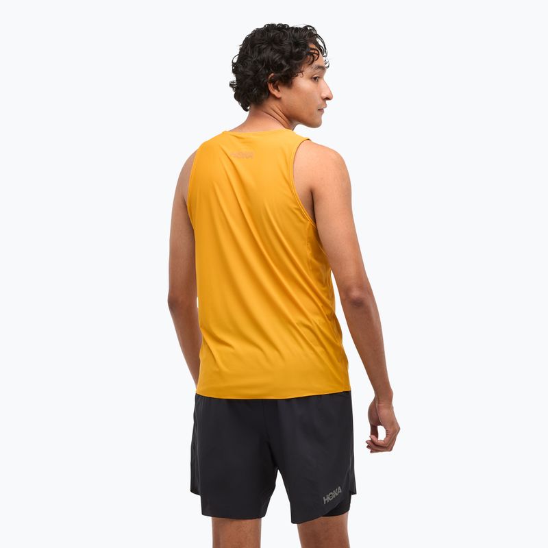 Férfi futó tank top HOKA Airolite Run Tank sárga színű, varsity sárga 3