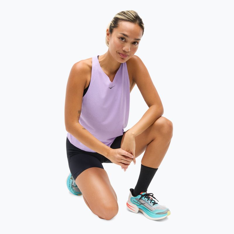 Női HOKA Race Day Singlet aszter virágos futópóló 4